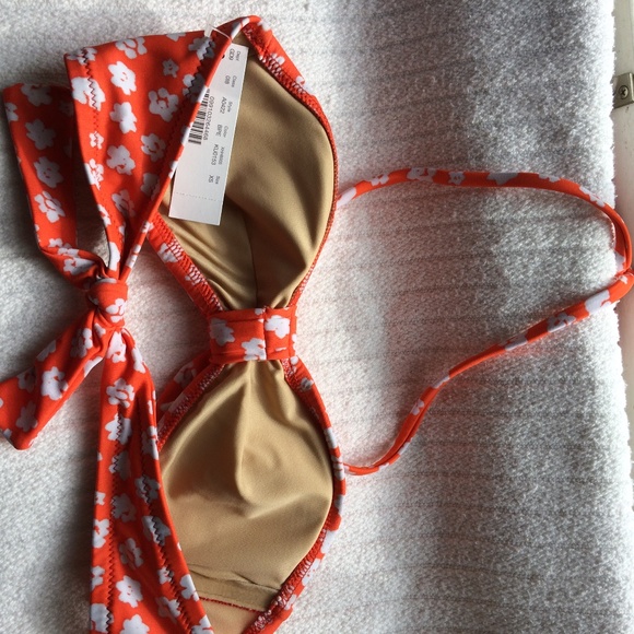 J. Crew Orange Floral Bikini top XS, bottom is S - Picture 9 of 9